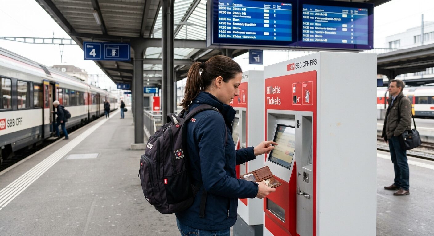 Bildimpuls zu Set 1: Billette am Bahnhof · Bild