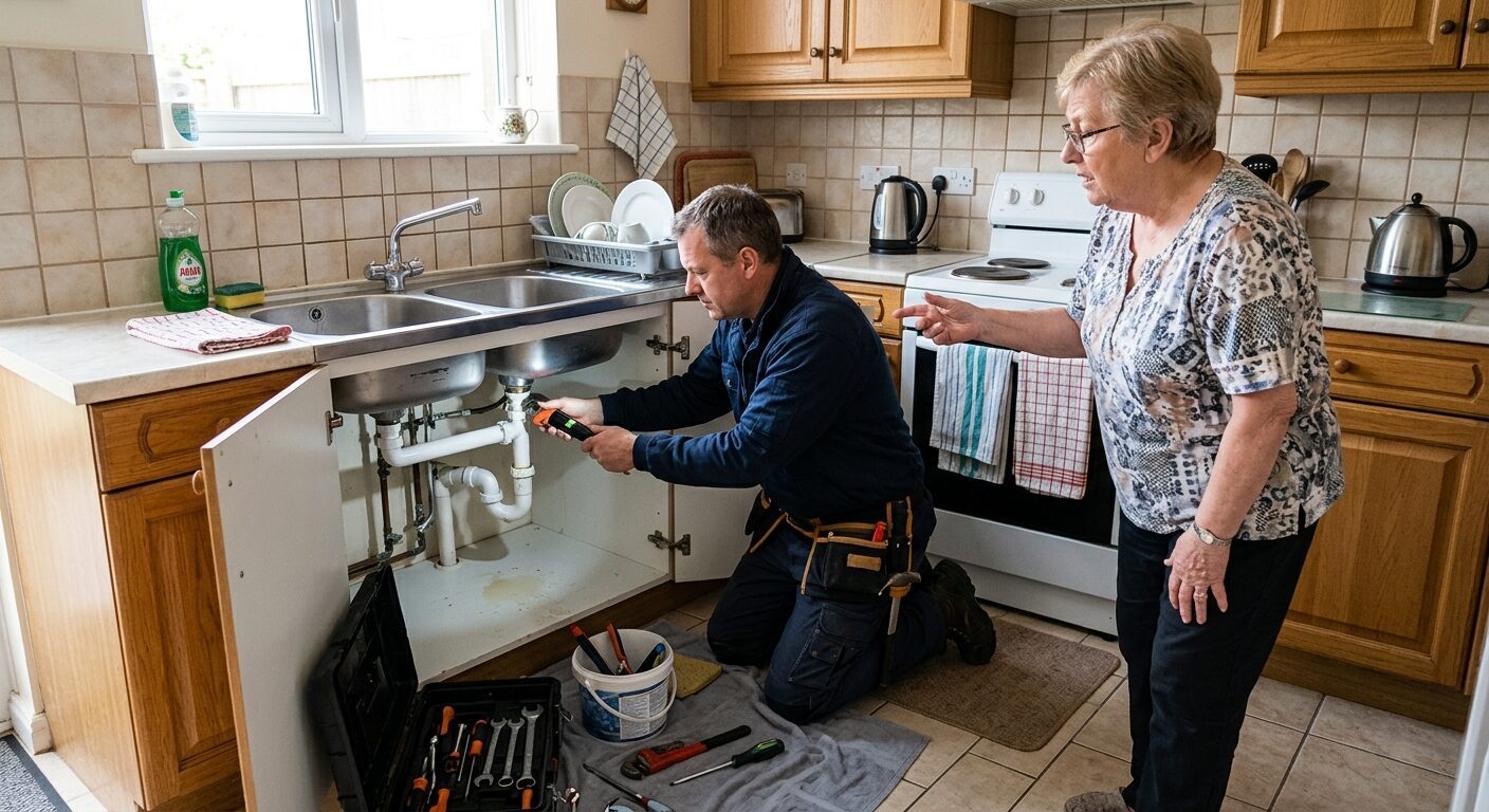 Bildimpuls zu Handwerker in einer Wohnung