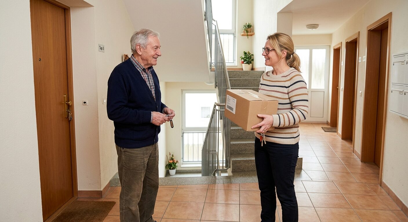 Bildimpuls zu Nachbarn im Stiegenhaus