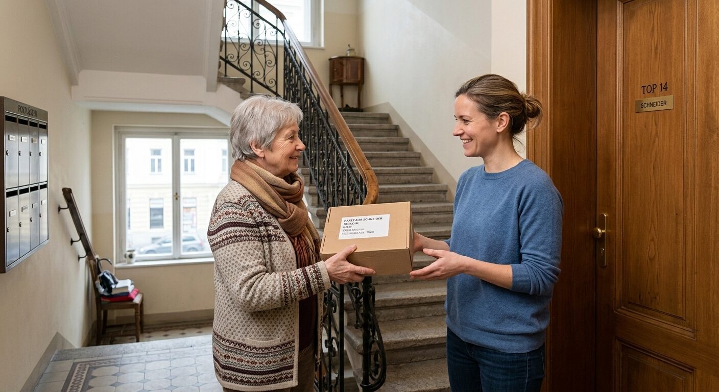 Bildimpuls zu Nachbarn im Stiegenhaus